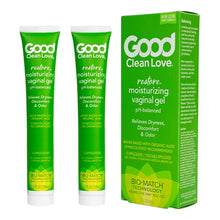 Load image into Gallery viewer, Good Clean Love Restore Moisturizing Vaginal Gel, pH-Balanced, Water-Based with Aloe Vera & Lactic Acid, Reduces Dryness, Discomfort & Odor for Women, 2 Oz (2-Pack)