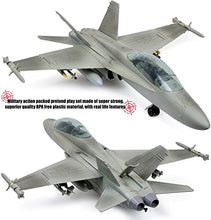 Load image into Gallery viewer, Click N’ Play Military Air Force F/A 18 Super Hornet Fighter Jet, 16 Piece Play Set with Accessories - Army Action Figures, Missiles, and More, Toy Jets for Boys 6+