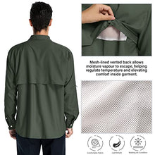 Load image into Gallery viewer, Mens Long Sleeve UV Protection Hiking Fishing UPF 50 Quick Dry Safari Camping Travelling Shirts (5052 Army Green XL)