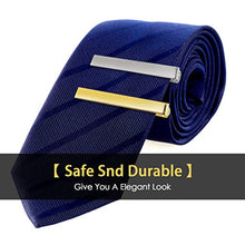 Load image into Gallery viewer, Classic Style Men's Tie Clips, Viaky Neck Ties Necktie Bar Pinch Clip with Gold Silver Black 3 Tone, Best Gifts for Your Father, Lover and Friends in Xmas, Anniversary, Wedding, Party, Meeting