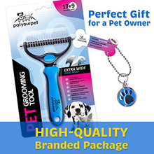 Load image into Gallery viewer, Pet Grooming Tool - 2 Sided Undercoat Rake for Cats & Dogs - Safe Dematting Comb for Easy Mats & Tangles Removing - No More Nasty Shedding and Flying Hair