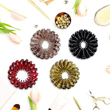 Load image into Gallery viewer, 4 Pieces Vintage Geometric Retractable Hair Loops Expandable Ponytail Holder Clip Bird Nest Shaped Hair Clips Hair Donut Bun Maker Hair Accessory Hair Styling Tool for Women Girls