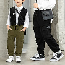 Load image into Gallery viewer, MINI PANDA Toddler Boy Pants, Little Boys 2-Pack Pull On Pants (Black+Green, 4T)