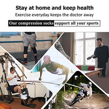 Load image into Gallery viewer, SuMade Mens Lightweight Compression Socks, Womens Workout Breathable Athletic Hospital Graduated 20-30 mmHg Long Fashion Traveling Flight Running Socks for Circulation Pain 1 Pair (Black, L)