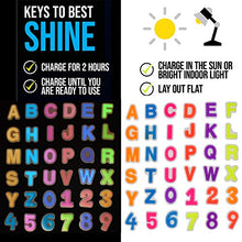 Load image into Gallery viewer, PartyFUN 72PCS Letters Shoes Charms GLOW IN THE DARK Shoes Charms for Clog Shoes & Wristband Bracelet Party Gifts