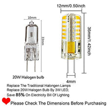 Load image into Gallery viewer, Rayhoo 10pcs G4 LED Bulbs JC Bi-Pin Base Light Bulbs 3W AC/DC 12V 20W-30W T3 Halogen Bulb Replacement Landscape Bulbs(Warm White 3000K)