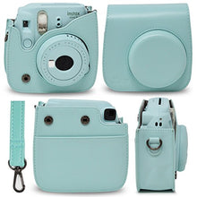 Load image into Gallery viewer, Fujifilm Instax Mini 9 Instant Film Camera (Ice Blue) + Instax Film (10 Shots) + Pleather Case + 64 Pocket Album+ Photix Self-Standing Frames + Stick-on Frames Exclusive Instax Design Bundle