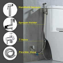 Load image into Gallery viewer, Arofa Handheld Bidet Sprayer for Toilet-Adjustable Water Pressure Control with Bidet Hose for Feminine Wash, Stainless Steel Brushed Nickel Cloth Diaper Bidet Toilet Sprayer for Baby Wash