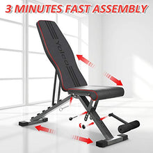 Load image into Gallery viewer, Yoleo Adjustable Folding Weight Bench (2020 Special Edition), 330lbs Weight Capacity, Decline/Incline/Flat, Workout Bench for Home Gym, Strength Training Exercise