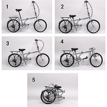 Load image into Gallery viewer, unYOUsual U Transformer 20" Folding City Bike Bicycle 6 Speed Shimano Gear Steel Frame Mudguard Rear Carrier Front Rear Wheel Reflectors Silver
