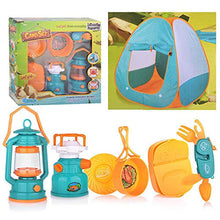 Load image into Gallery viewer, Little Explorers Kids Pop Up Play Tent with Camping Gear Outdoor Toy Tools Set (7 Pieces)