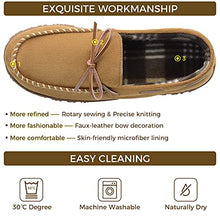 Load image into Gallery viewer, LseLom Mens Moccasin Slippers Indoor Outdoor Memory Foam Arch Support Slippers for Men Cozy House Shoes with Rubber Soles Beige Size 8