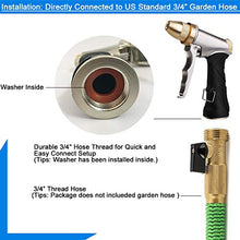 Load image into Gallery viewer, ESOW Garden Hose Nozzle 100% Heavy Duty Metal, Full Brass Nozzle & ABS Non-Slip Ergonomic Grip, 4 Watering Patterns, High Pressure Metal Spray Gun for Watering Plants, Car Wash and Showering Dog