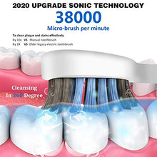 Load image into Gallery viewer, Sonic Electric Toothbrush for Adults, Whitening Cleaning Electronic Toothbrush Rechargeable Vibrating Toothbrush with 4 Dupont Brush & 1 Face Brush, Smart Timer and Pressure Sensor