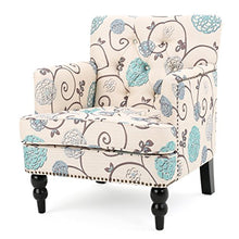 Load image into Gallery viewer, Christopher Knight Home Harrison Fabric Tufted Club Chair, White / Blue