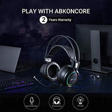 Load image into Gallery viewer, ABKONCORE B780 Gaming Headset with Dynamic Sensory, PS4 Headset with 7.1 Surround Sound, Bass Vibration. USB Headset with Air Permeable Earmuffs, Noise Canceling Mic, RGB Light for PC, Laptop, Mac