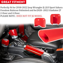 Load image into Gallery viewer, Center Gear Shift Cover,Handbrake Cover and Drive Mode Shift Cover Decoration Kit for Jeep Wrangler JL and Jeep Gladiator 2018-2021 Interior Accessories(Red)