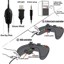 Load image into Gallery viewer, DIWUER Stereo Gaming Headset for Nintendo Switch, PS4, Xbox One with Noise Cancelling Mic, Soft Earmuffs Surround Sound Over Ear Headphones with LED Light for PC, Mac, Laptop