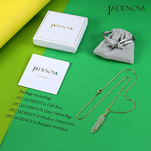Load image into Gallery viewer, JADENOVA Full Wire Wrapped Energy Healing Crystal Gemstone Pendant Necklace 18" Stainless Steel Chain(Natural Aventurine)