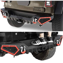 Load image into Gallery viewer, OEDRO Rear Bumper Compatible with 2018-2022 Jeep Wrangler JL & Unlimited JLU (2/4 Doors), Rock Crawler Full Width Bumper with Hitch Receiver & 2 x D-Rings