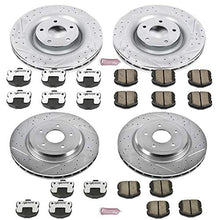 Load image into Gallery viewer, Power Stop K1445-26 Front and Rear Z26 Carbon Fiber Brake Pads with Drilled & Slotted Brake Rotors Kit