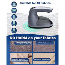 Load image into Gallery viewer, POPCHOSE Fabric Shaver, Rechargeable Lint Remover with 6-Blades and Electrostatic Brush, Effectively and Quickly Remove Fuzz for Clothes, Sweater, Couch, Blanket, Curtain, Wool, Cashmere