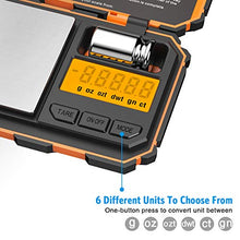 Load image into Gallery viewer, (NEW VERSION) Digital Pocket Scale, 200g /0.01g Mini Scale, 50g calibration weight, Electronic Smart Scale, 6 Units, LCD Backlit Display, Tare for Jewelry, Medicine, Herb (Battery Included)