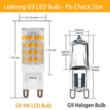 Load image into Gallery viewer, LeMeng G9 LED Light Bulbs 4W 400Lm 2700K Warm White, 40W Halogen Equivalent, AC 120V Bi-Pin G9 Base, Not Dimmable- 6 Pack,