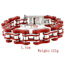 Load image into Gallery viewer, Epinki Bracelet for Men Titanium Stainless Steel Bracelet Fashion Jewelry Bicycle Chain Bracelet 23CM Red