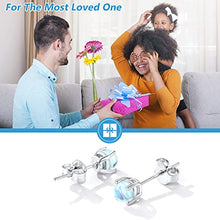 Load image into Gallery viewer, Moonstone Stud Earrings 4MM 925 Sterling Silver Round Moonstone Earrings Jewelry for Women Girls Birthday Gift for Girlfriend