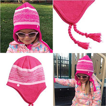 Load image into Gallery viewer, C9 Champion Kids' Peruvian Hat with Ear Flaps and Fleece Lining, Pink Peruvian, Girls'