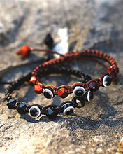 Load image into Gallery viewer, Lightock Evil Eye Bracelet Obsidian Amulet Essential Oil Diffuse Friendship Gifts Couples Bracelets for Women Men (2pcs)