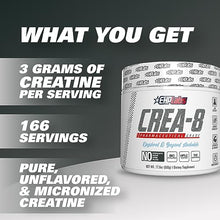 Load image into Gallery viewer, EHPlabs CREA-8 Creatine Monohydrate Powder - Creatine Powder for Building Lean Muscle Mass, Improves Strength & Power, Supports Brain Health - 100 Servings (500g)