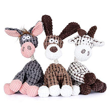 Load image into Gallery viewer, Zagrine Squeaky Plush Dog Toys Pack for Puppy, 3 Pack Durable Stuffed Animal Plush Chew Toys with Squeakers, Cute Soft Dog Toys for Teeth Cleaning, for Small Medium Dogs