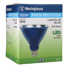 Load image into Gallery viewer, Westinghouse Lighting 3315120 3315100 100-Watt Equivalent PAR38 Flood Blue Outdoor Weatherproof LED Light Bulb with Medium Base (6 Pack), Six Pack 33151, 6 Count