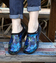 Load image into Gallery viewer, Sloggers Women's Waterproof Rain Garden Shoe Comfort Insole, Spring Surprise Blue, Size 09, Style 5118SSBL09
