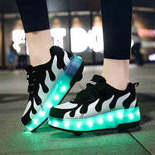 Load image into Gallery viewer, AIkuass Roller Shoes for Girls Boys Kids Dual Wheel LED Blinking Skate Sneaker Shoes