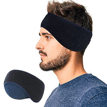 Load image into Gallery viewer, Arcweg Winter Ear Warmers Fleece Sports Headbands Thermal Stretchy Ear Muffs Moisture Wicking Running Head Bands for Women Men Cycling Yoga Skiing Outside Sports Blue