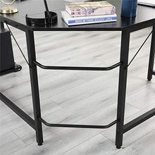 Load image into Gallery viewer, L Shaped Computer Desk with Round Corner,Study Table for Home Office, with Removable Large Shelf, Sturdy Steel Frame for Game Corner Work Station, Black