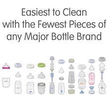 Load image into Gallery viewer, Baby Brezza Two Piece Natural Baby Bottle with Lid - Ergonomic, Wide Neck Design Makes it The Easiest to Clean - Modern Look - Anti-Colic - BPA Free Plastic - Grey – 5oz – 3 Bottles