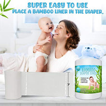 Load image into Gallery viewer, Bamboo Diaper Liners - Fragrance Free Cloth Diaper Liners - Disposable Flushable Bamboo Diaper Liners 400 Sheets for Cloth Diaper Nappy - (4 Pack) Gentle and Soft, Chlorine and Dye-Free