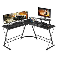 Load image into Gallery viewer, Mr IRONSTONE L-Shaped Desk 50.8" Computer Corner Desk, Home Gaming Desk, Office Writing Workstation with Large Monitor Stand, Space-Saving, Easy to Assemble, Black