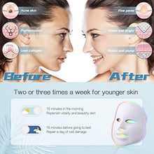 Load image into Gallery viewer, LED Light Therapy Mask - 7 Color LED Face Mask Light Therapy Facial Treatment - Blue & Red Light Therapy Mask for Acne Fine Lines Wrinkles & Rosacea
