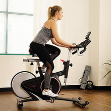Load image into Gallery viewer, Sunny Health & Fitness Magnetic Rear Belt Drive Indoor Cycling Bike with RPM Cadence Sensor - SF-B1709, Black
