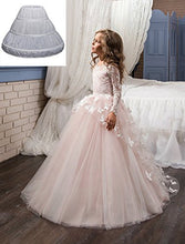 Load image into Gallery viewer, Abaowedding Girls' 3 Hoops Petticoat Full Slip Flower Girl Crinoline Skirt (2-3 yrs) White