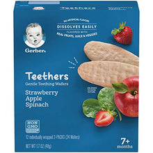 Load image into Gallery viewer, Gerber Teethers, Strawberry Apple Spinach, 24 Count per box, 1.7 Ounce