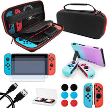 Load image into Gallery viewer, ANSIPPF Switch Accessories Bundle 9-in-1, Carrying Case for Nintendo Switch, Grip Protective Cover/Joy-Con/Analog Cap/Card Case, Screen Protector, Cable & More Value Bundle
