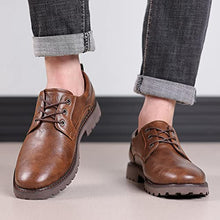 Load image into Gallery viewer, COSIDRAM Mens Oxfords Casual Dress Shoes Business Office Classic Modern Leather Shoes for Gentleman Formal Brown 9.5