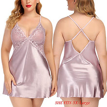 Load image into Gallery viewer, Avidlove Lingerie for Women Silk Nighties for Women Sexy Satin Nightgown Mauve L