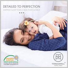 Load image into Gallery viewer, Threadmill Home Linen 600 Thread Count Queen Bed Sheets Set - 100% Extra-Long Staple Cotton Sheets for Queen Size Bed with Deep Pocket, Luxury 4 Piece Bedding Set, Smooth Solid Sateen Weave, White